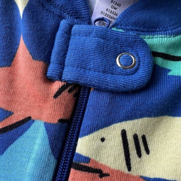 HannaJams Hanna Andersson Toddler 2-Way Zip Sleeper Blue Shark Pool Pajamas - Picture 3 of 6
